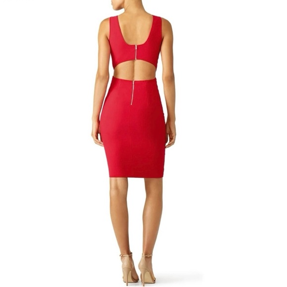Elizabeth and James Emmy Cutout Back Double Zipper Sheath Dress Red Size 4 - Picture 4 of 14